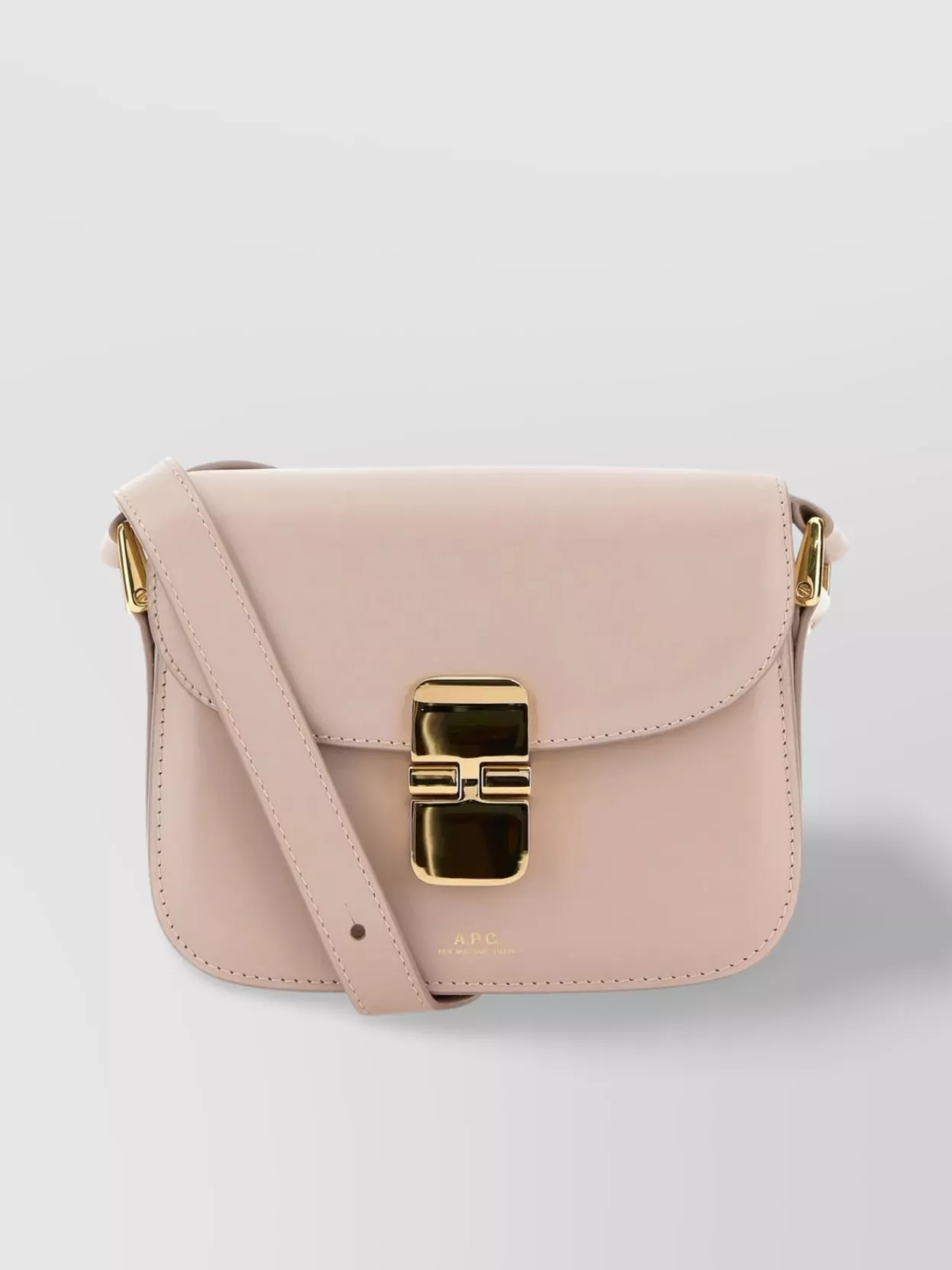 Shop Apc Compact Grace Crossbody In Smooth Leather In Beige