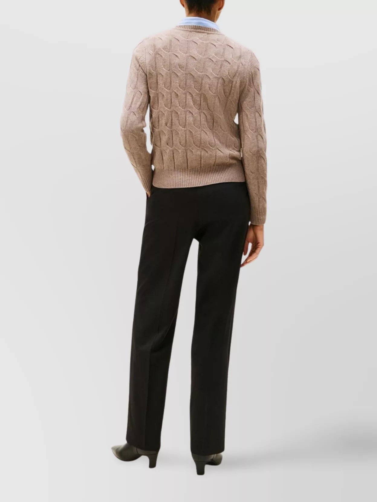 Tommy Hilfiger Cable Knit Wool Sweater With Ribbed Trim