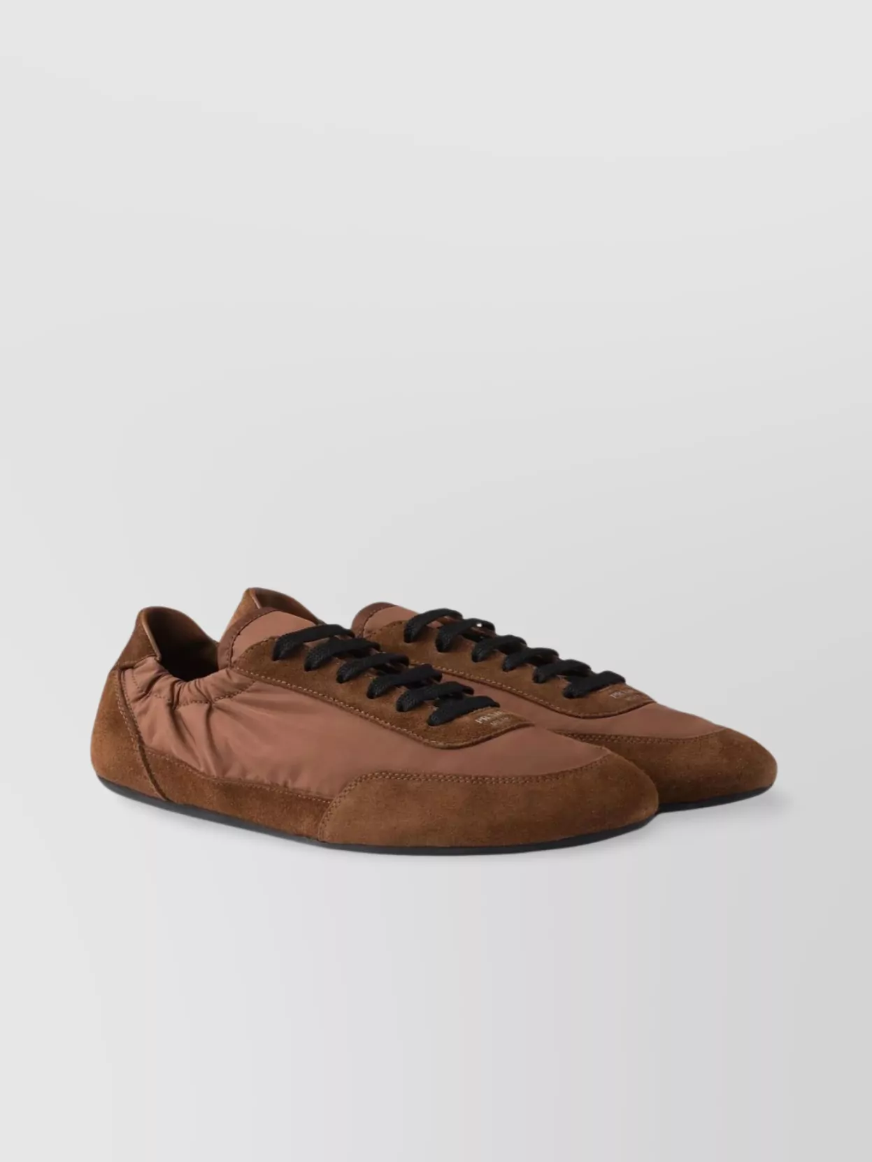 Prada Geometric Tread Lightweight Ballerina Sole In Brown