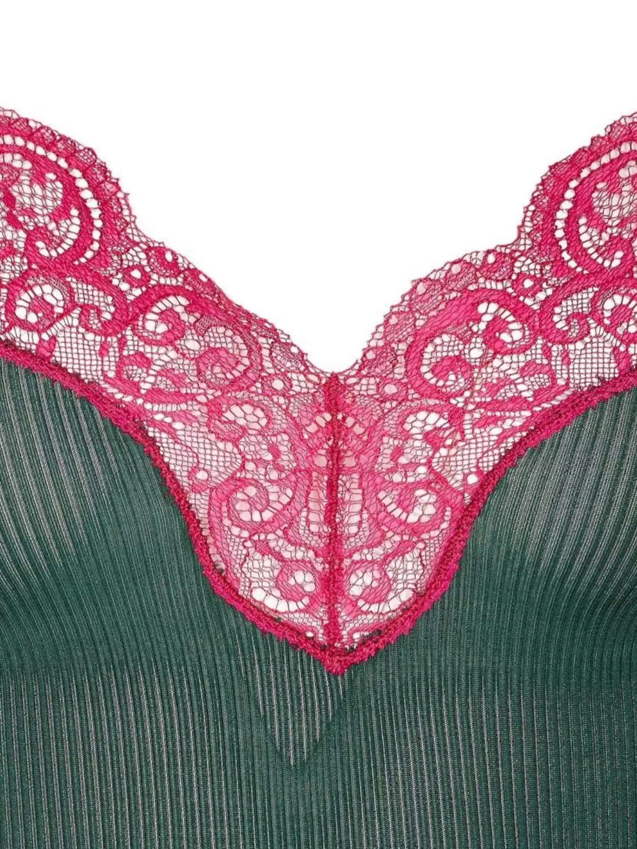 Saint Laurent Lace Trim V-neck Top