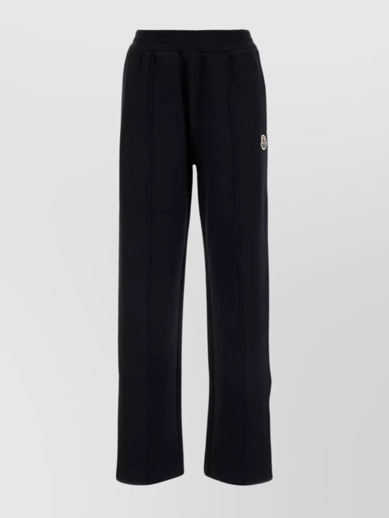 Shop Moncler Cotton Blend Joggers With Wide Leg Silhouette In Blue