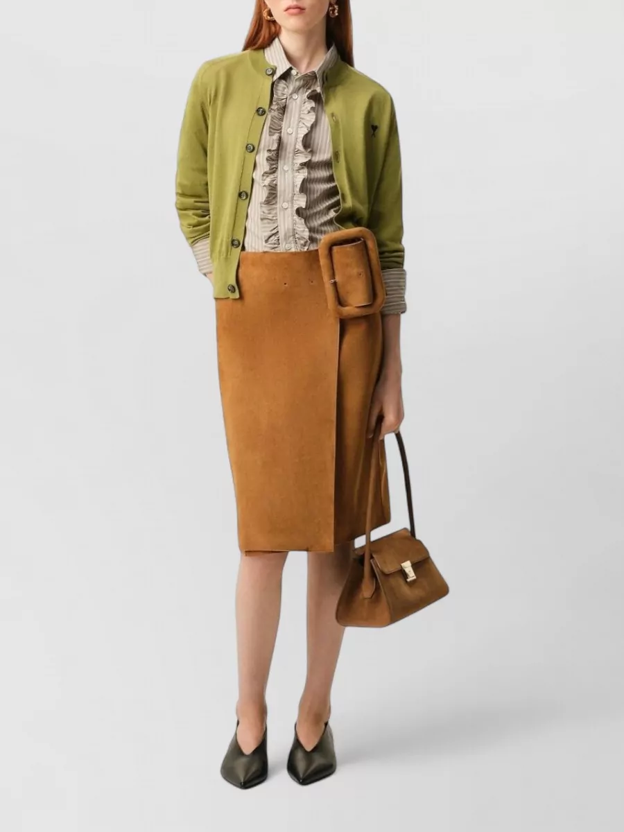 Ami Paris Wool Round Neck Cardigan