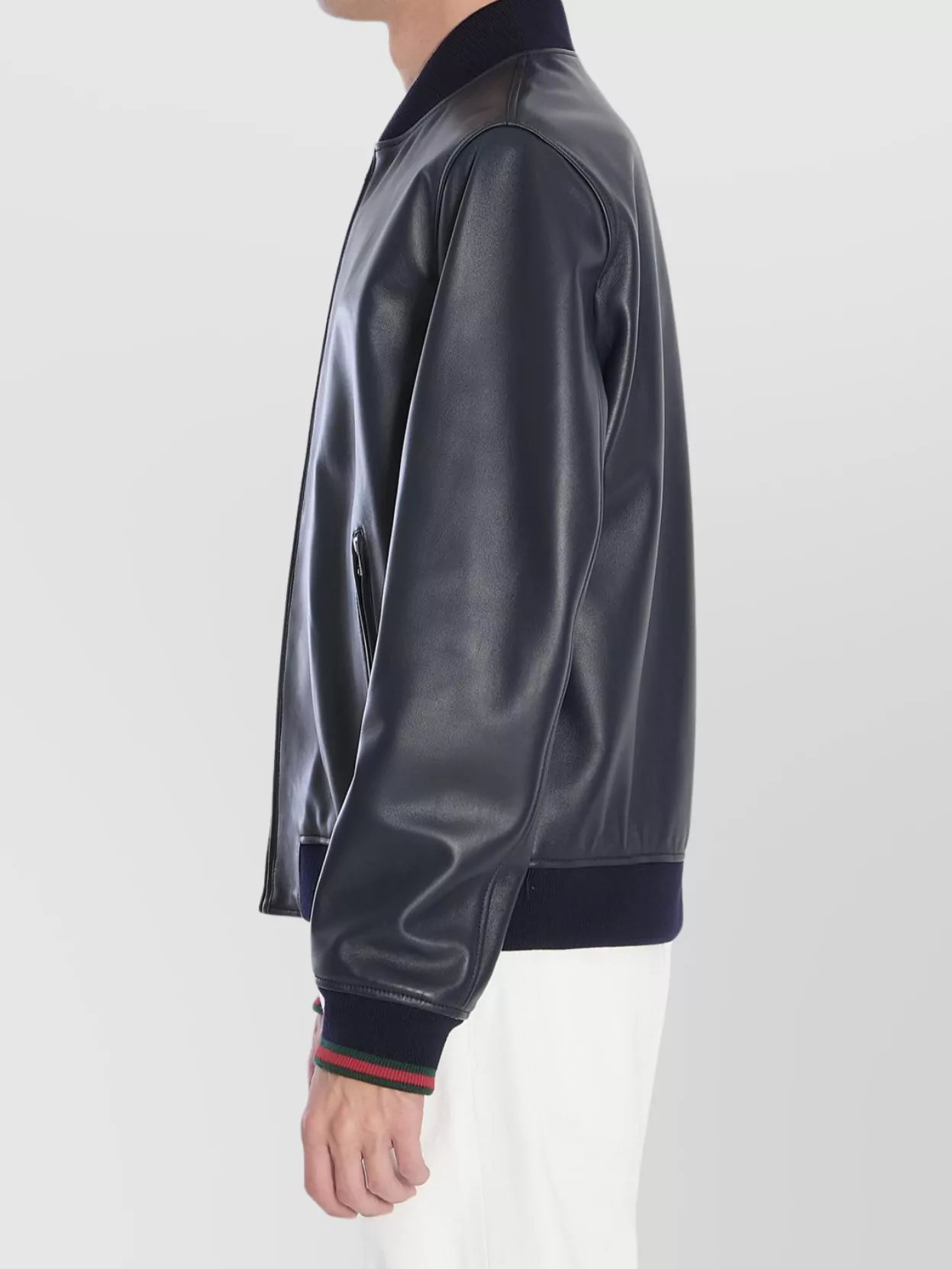 Gucci High Collar Leather Jacket