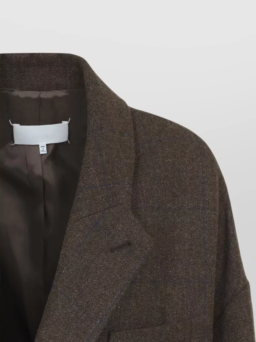 Maison Margiela Wool Oversized Checked Coat