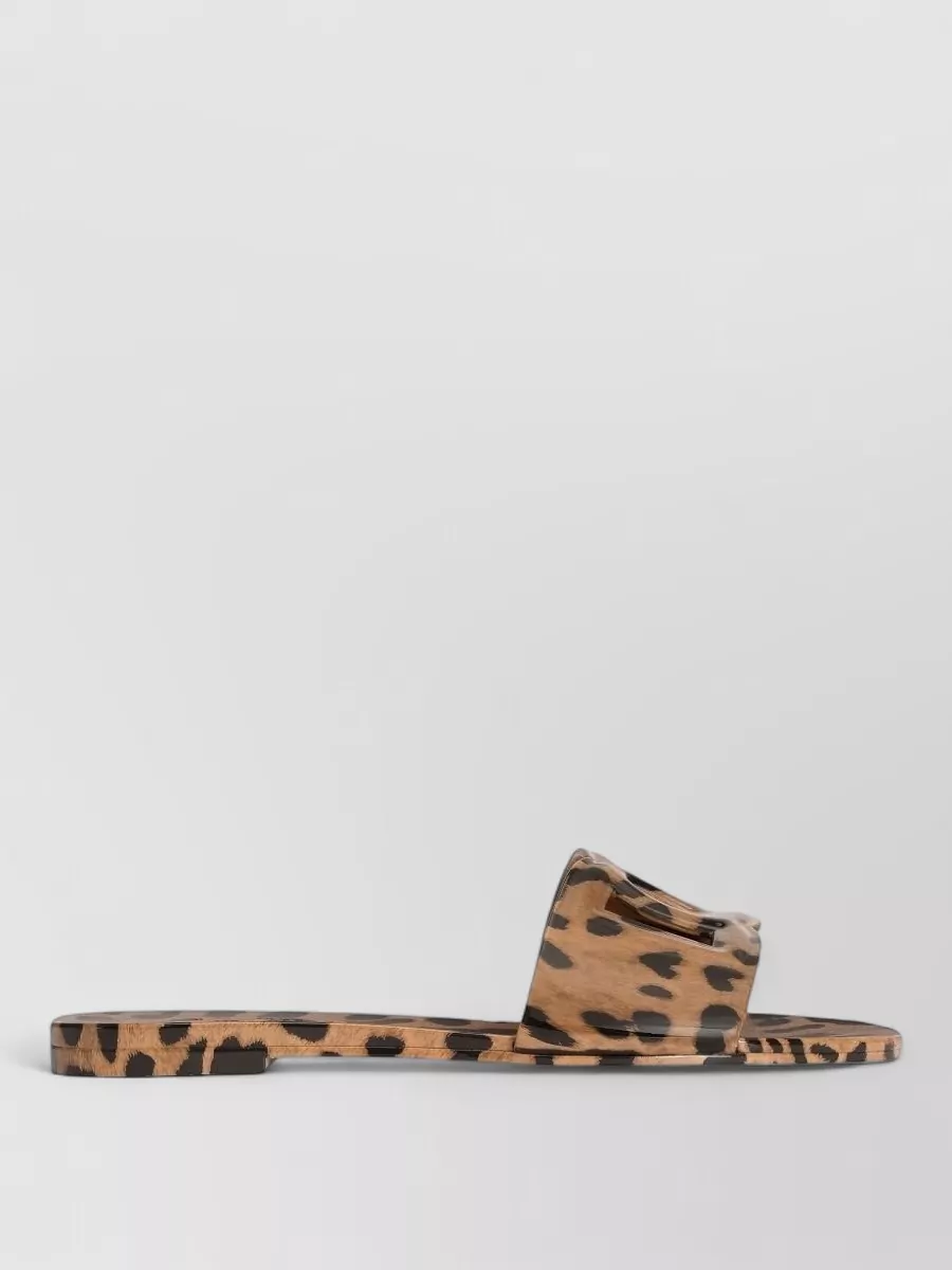 Dolce&Gabbana Leopard-Print Rubber Slides
