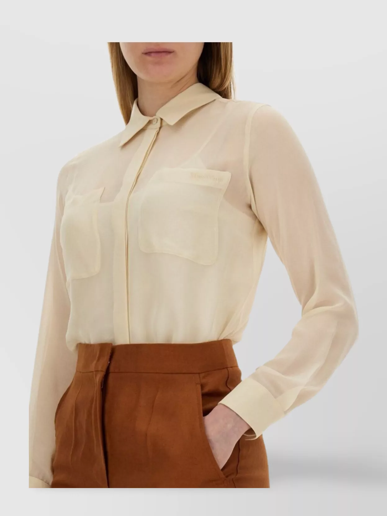 Max Mara Summer Breeze Button Down Shirt In Neutral