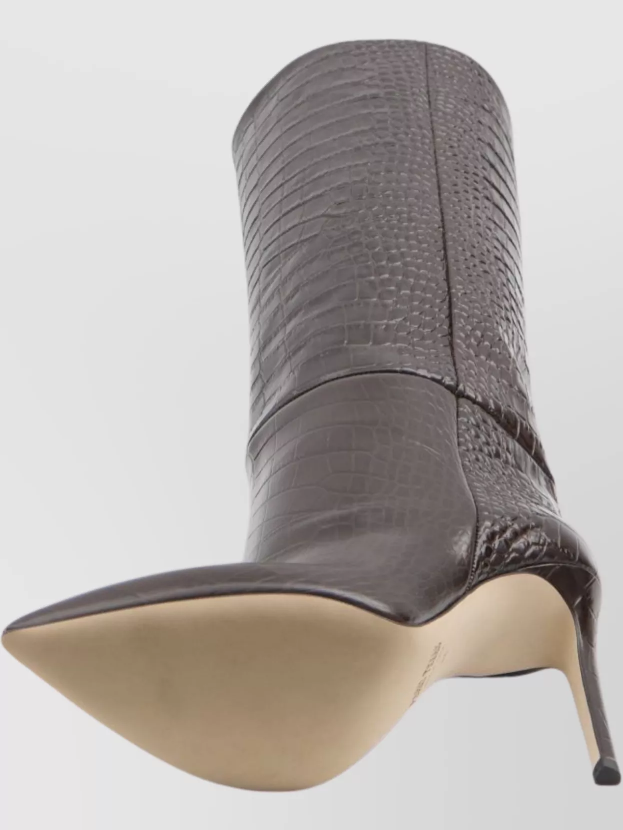 Paris Texas Croco Embossed Leather Knee-High Boots