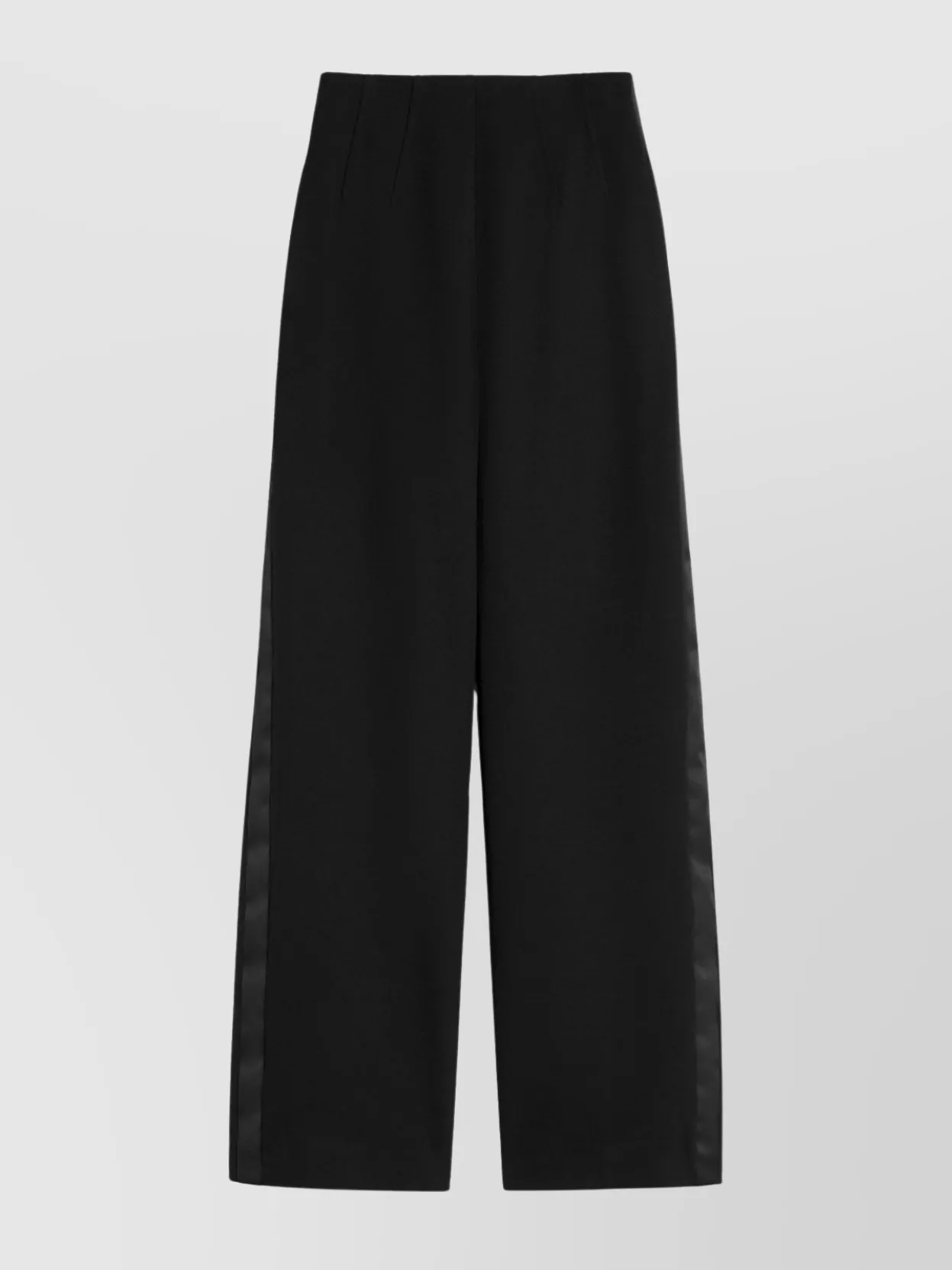 Max Mara High Waist Wide-leg Wool Trousers In Black
