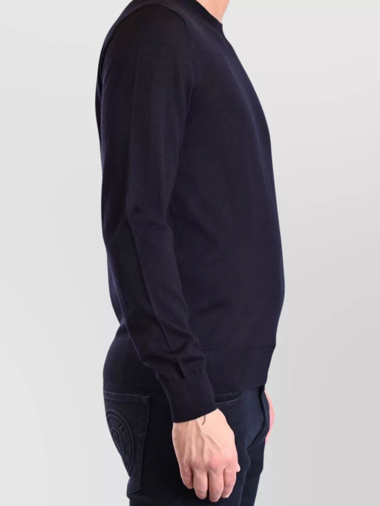 Emporio Armani Ribbed Crew Neck Sweaters With Long Sleeves