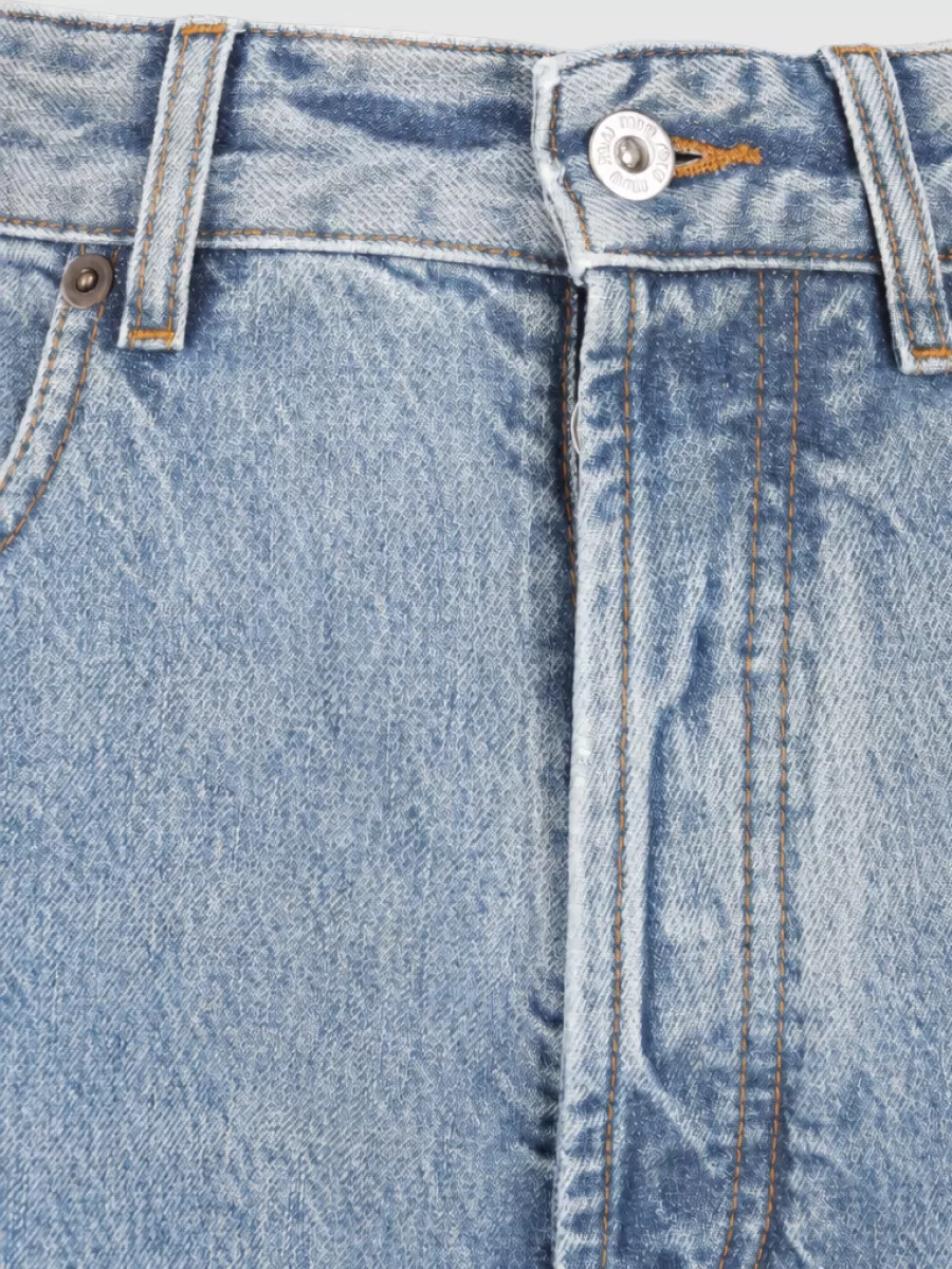Miu Miu Denim High-Rise Flared Trousers