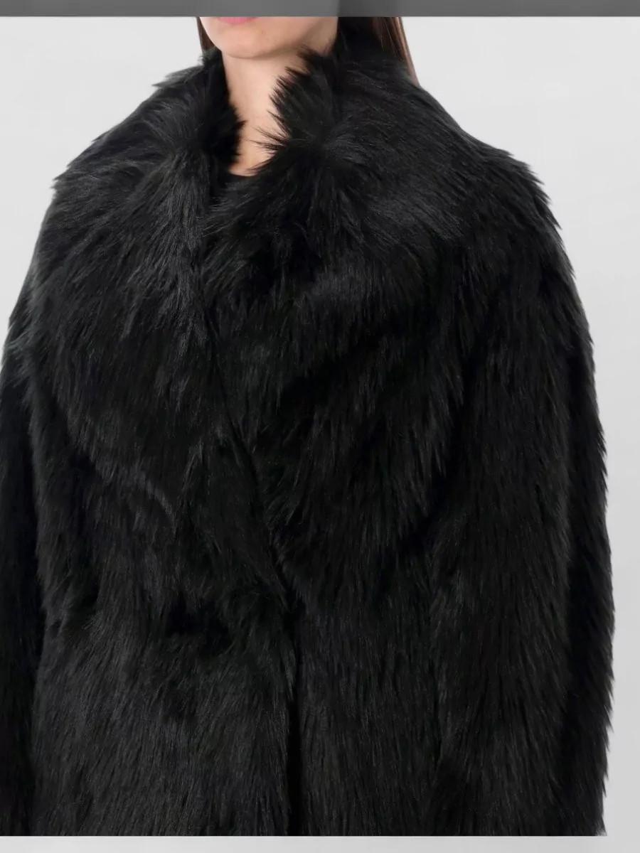 Stand Studio Faux Fur Mid Length Double Breasted Coat