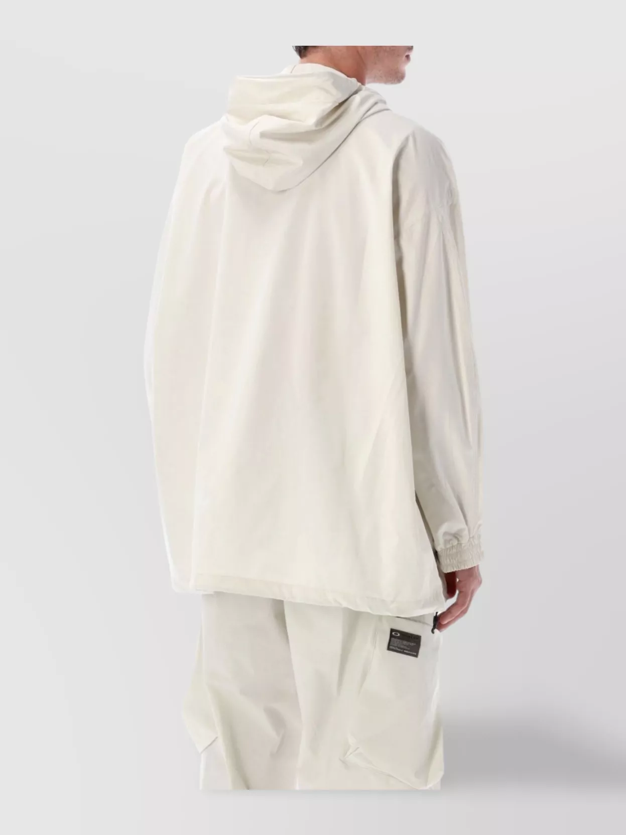 Oakley Long Hooded Jacket Adjustable Drawstrings In White
