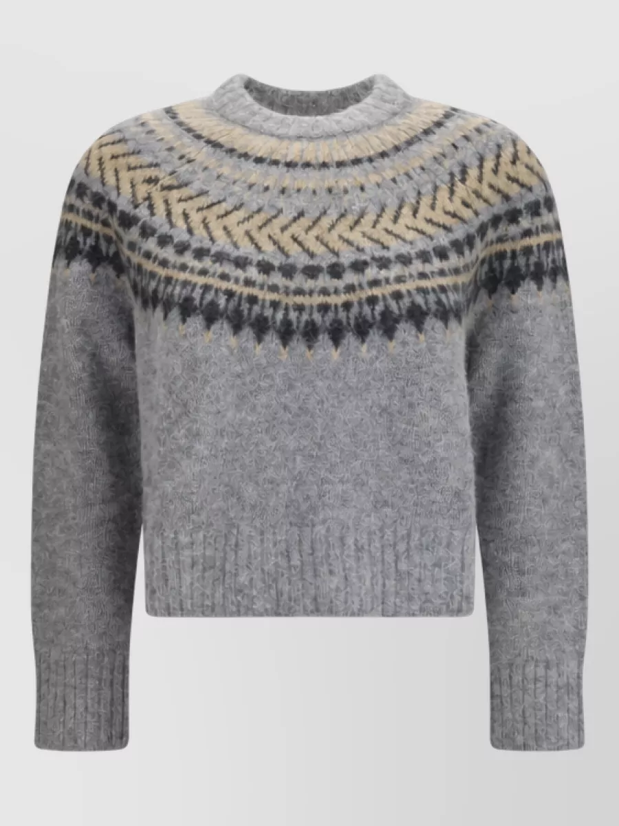 Barbour fair isle oversized crew-neck knitted jumper