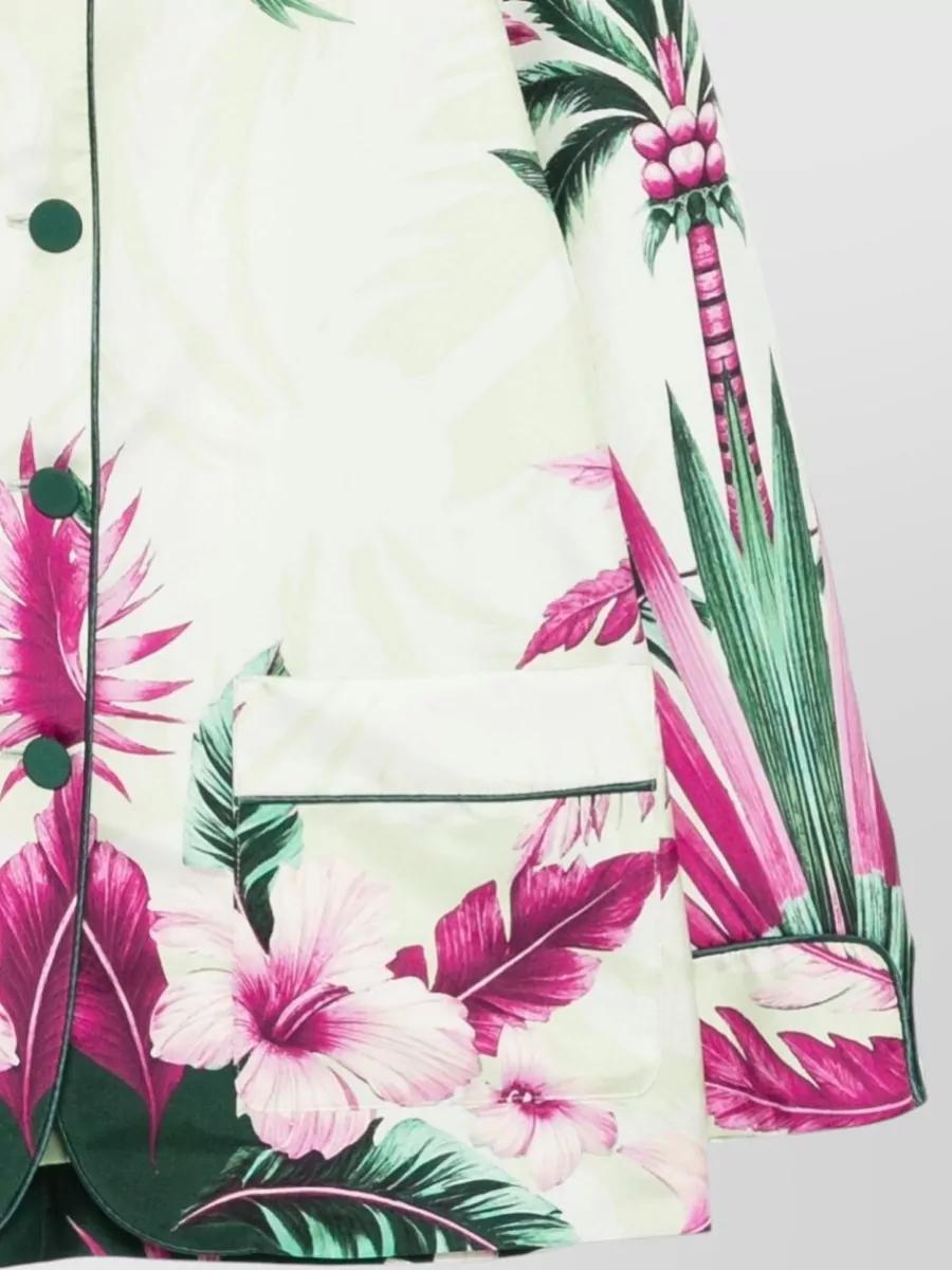 F.r.s For Restless Sleepers Silk Floral Print Fitted Jacket