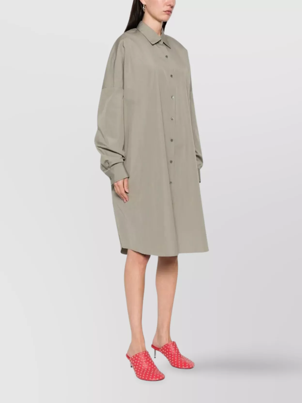 Dries Van Noten Midi Shirt Dress Dropped Shoulders