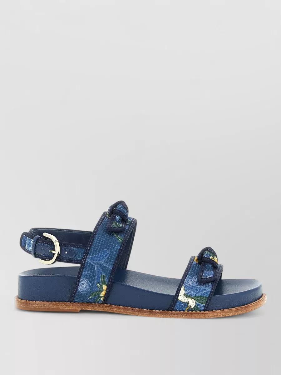 Alexandre Birman Leather Grosgrain Raffia Sport Sandals