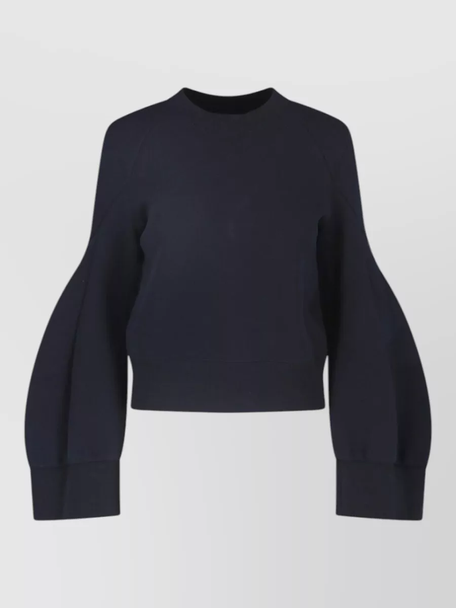 Sacai cropped balloon sleeve sweatshirt