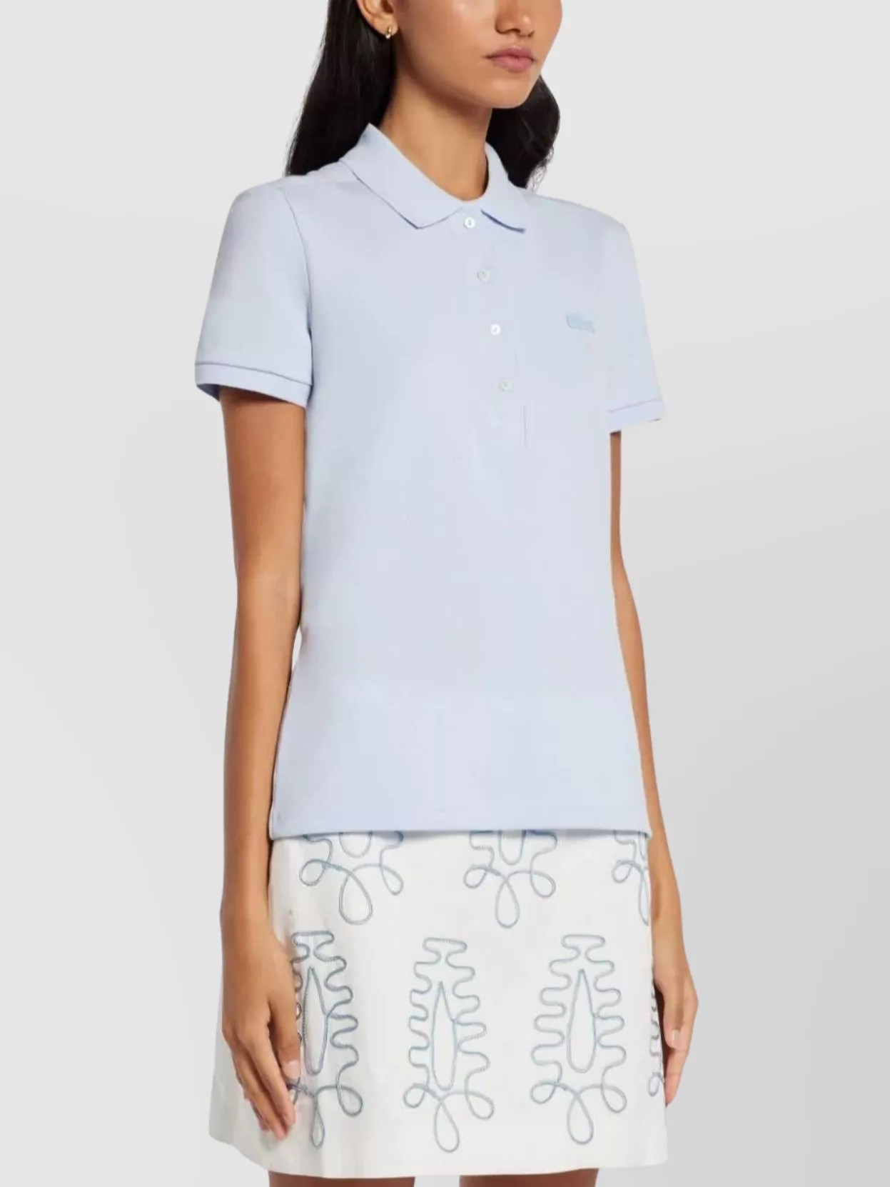 Lacoste Ribbed Collar Cotton Stretch Polo Shirt
