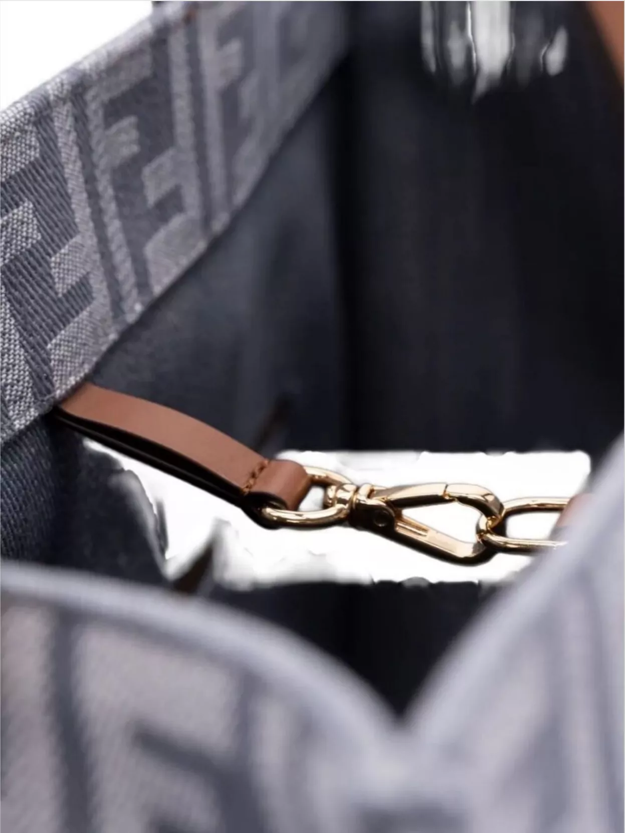 Fendi Summer Tote Denim-Effect Ff Jacquard Bag