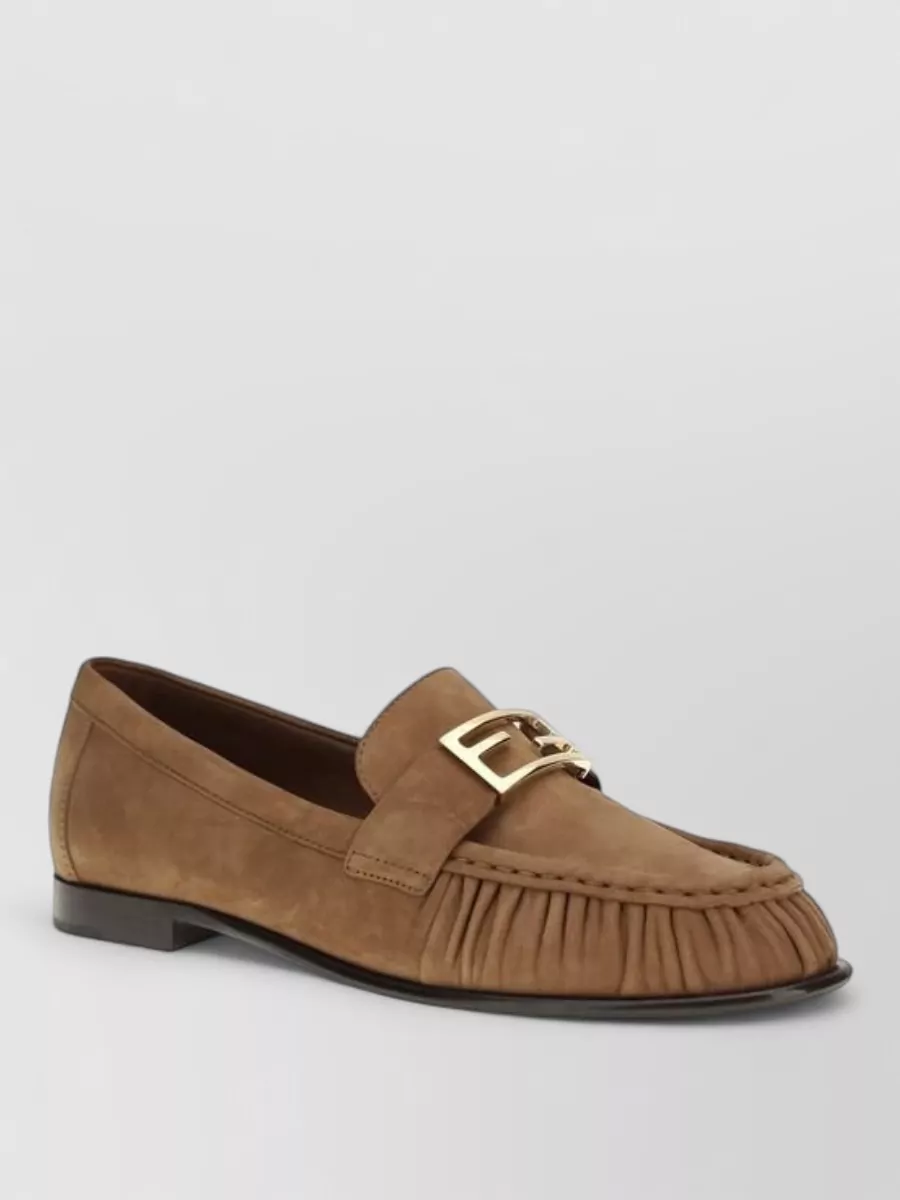Fendi leather slip-on loafers