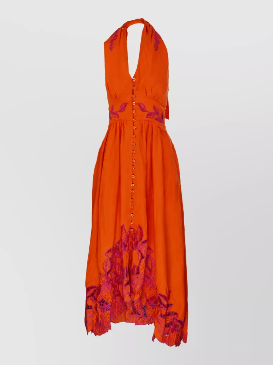 Farm Rio Linen buttoned maxi dress