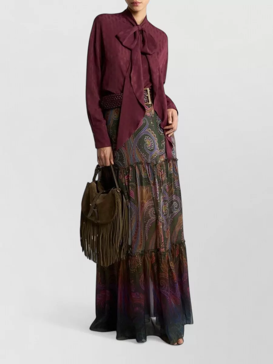 Etro Silk Paisley-Print Maxi Skirt