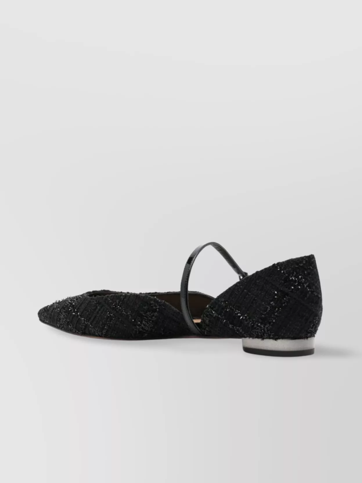 Aquazzura Sparkle Pointed Toe Textured Ballerina Shoes