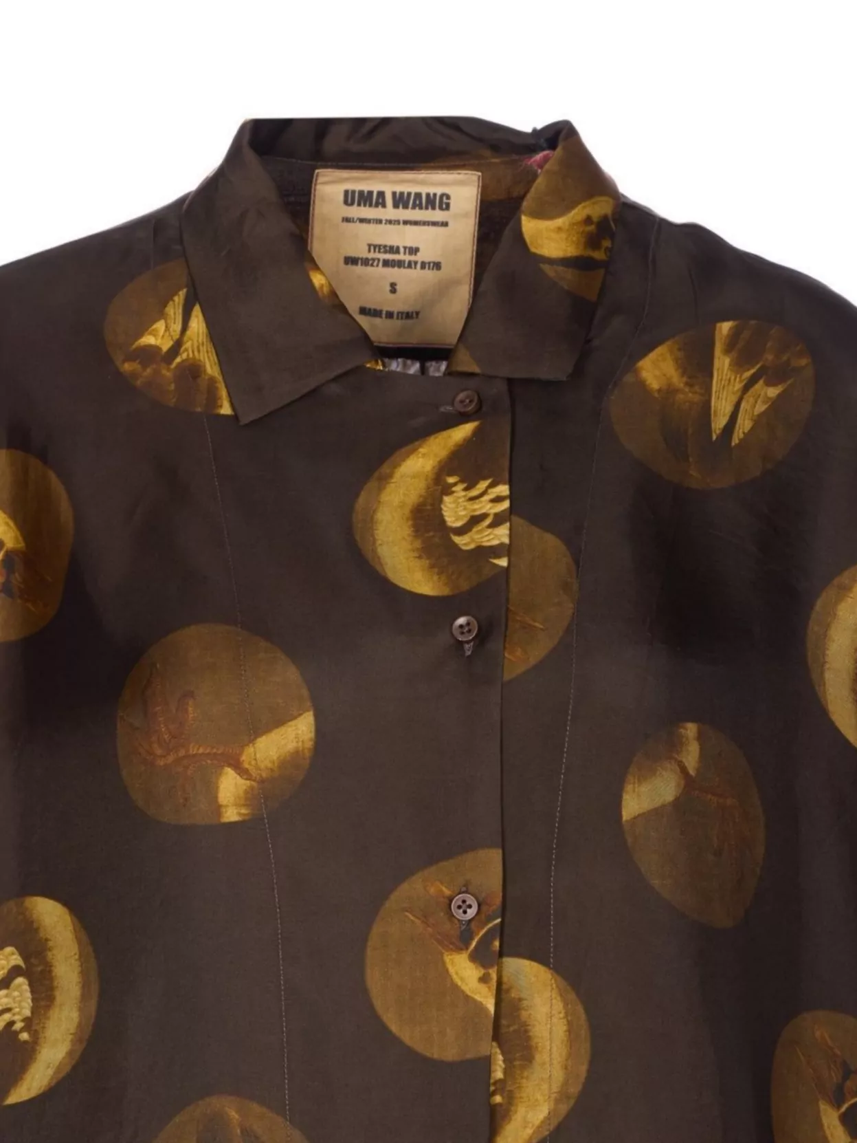 Uma Wang Long Sleeve Collared Printed Top