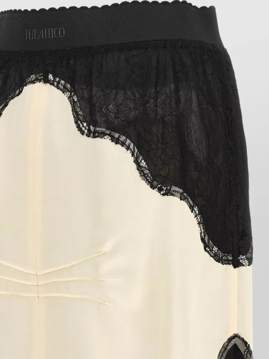 The Attico Lace Insert Midi Skirt