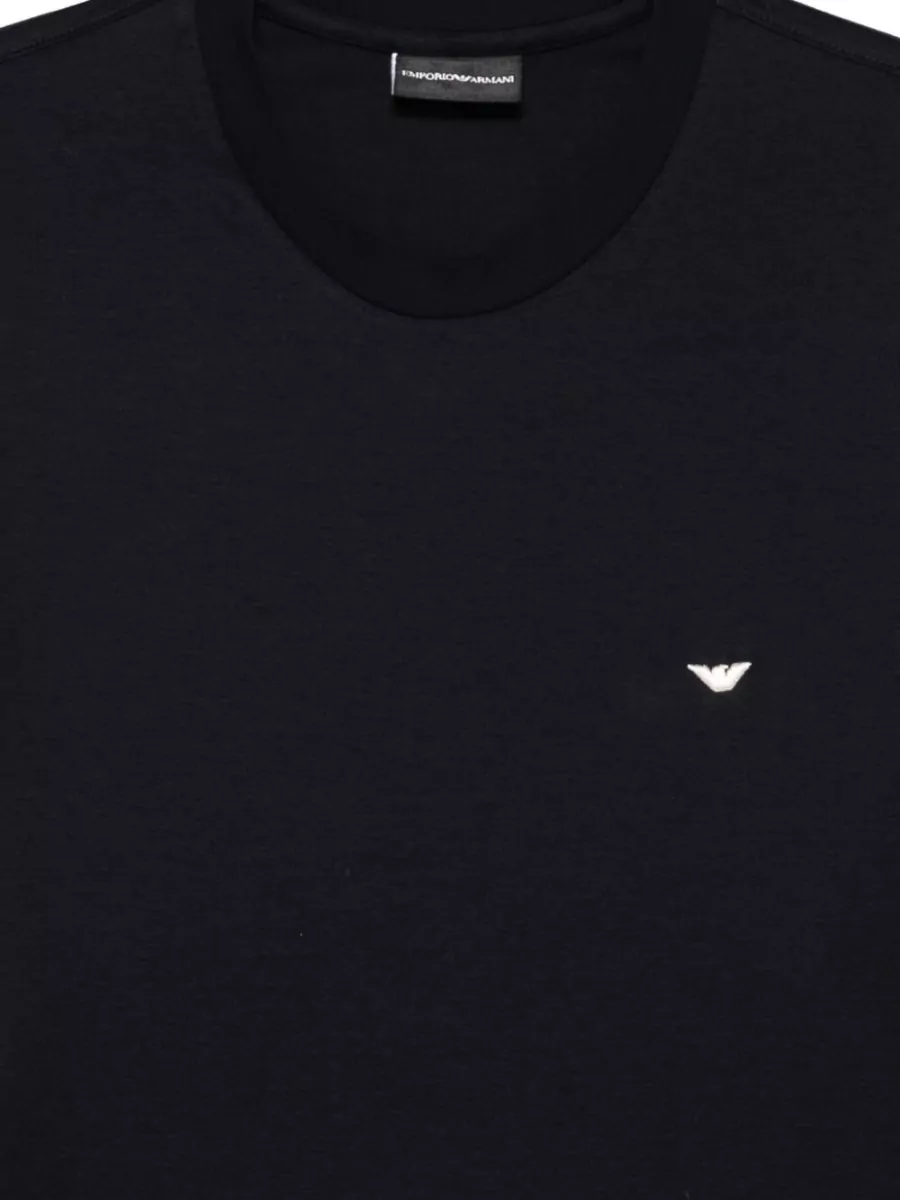 Emporio Armani Cotton Blend Crew Neck Long Sleeve T-Shirt