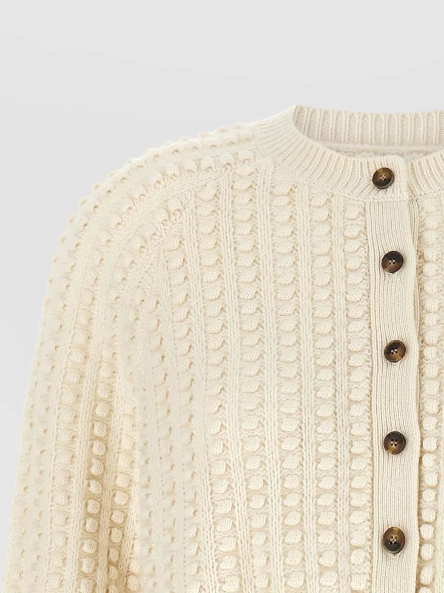 Loulou Studio Cashmere Cropped Cable-Knit Cardigan
