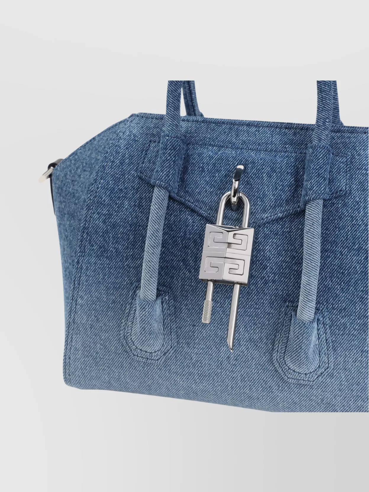 Givenchy Antigona Lock Mini Top-handle Bag In Faded Denim