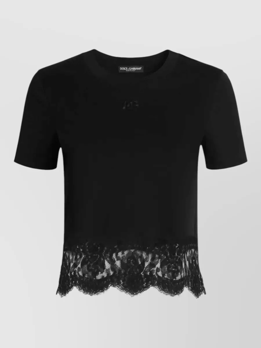 Dolce&Gabbana floral lace trim short-sleeve t-shirt