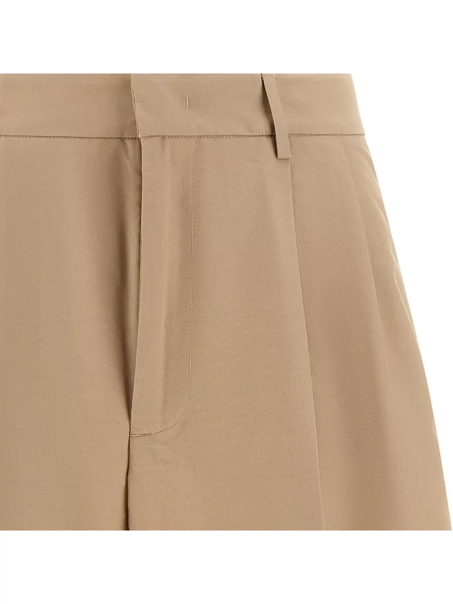 Fabiana Filippi Cotton Wide-Leg Pleated Knee-Length Bermuda Shorts