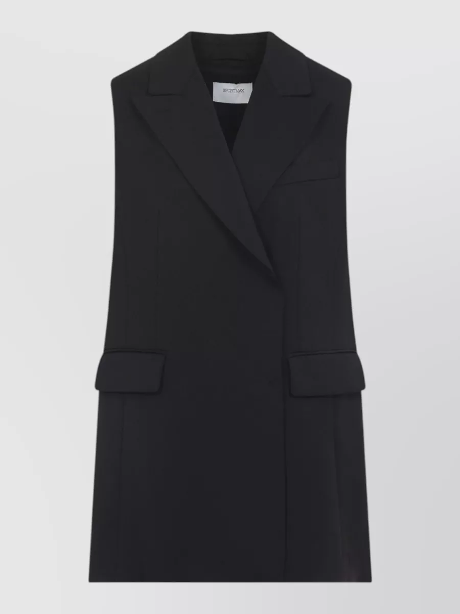Sportmax virgin wool double-breasted sleeveless blazer