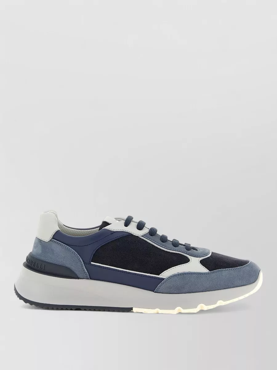 Brunello Cucinelli leather paneled low-top sneakers