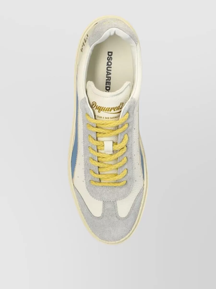 Dsquared2 Sneakers Contrast Panel Flat Sole Round Toe