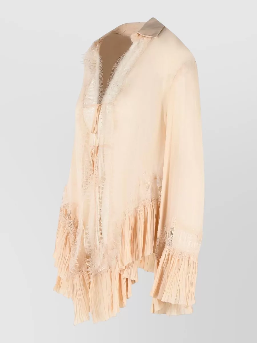 Blumarine Amberlight Viscose Shirt Lace Ruffles