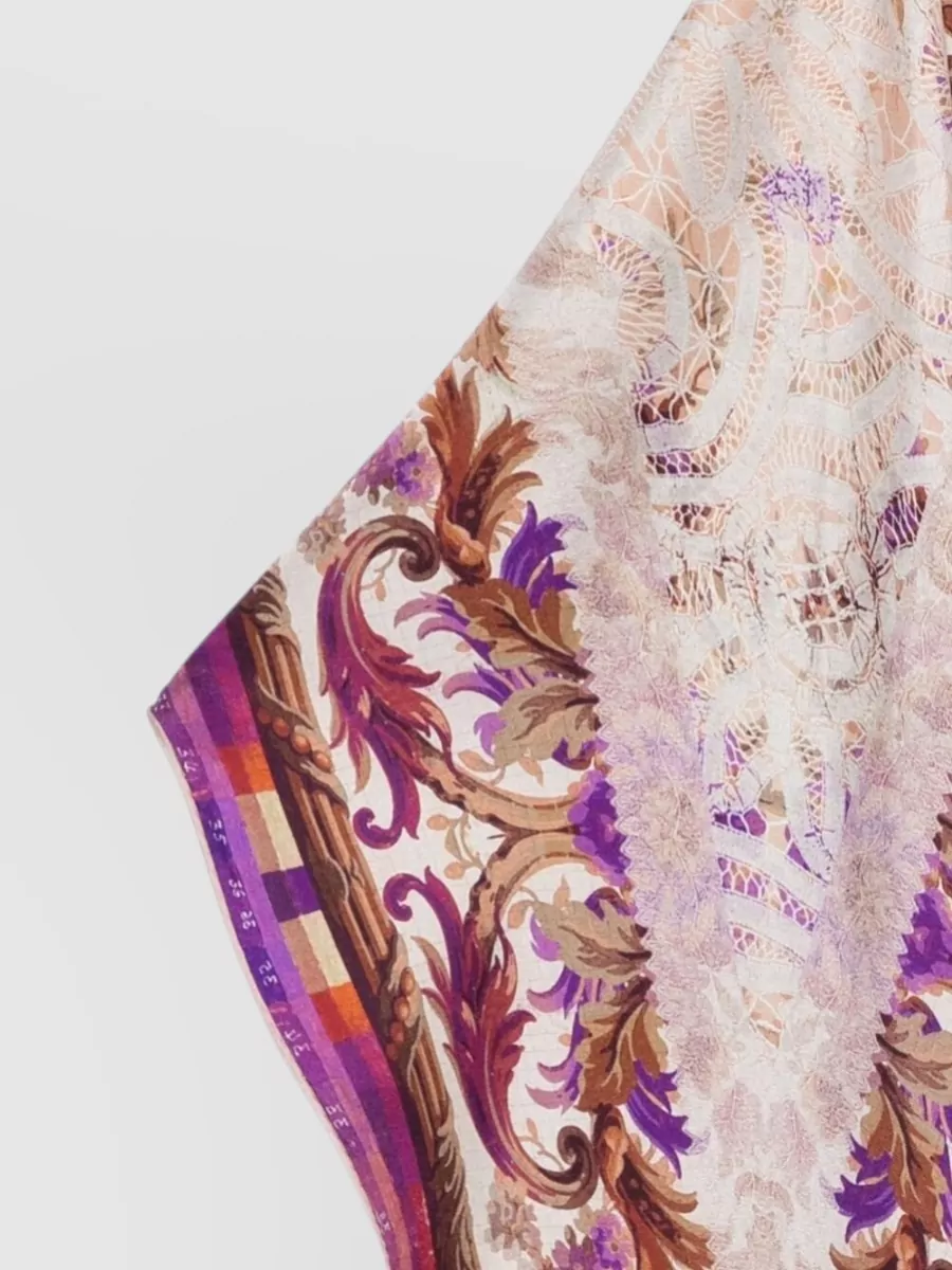 Pierre Louise Mascia Silk Scarf Floral Paisley Lightweight Design