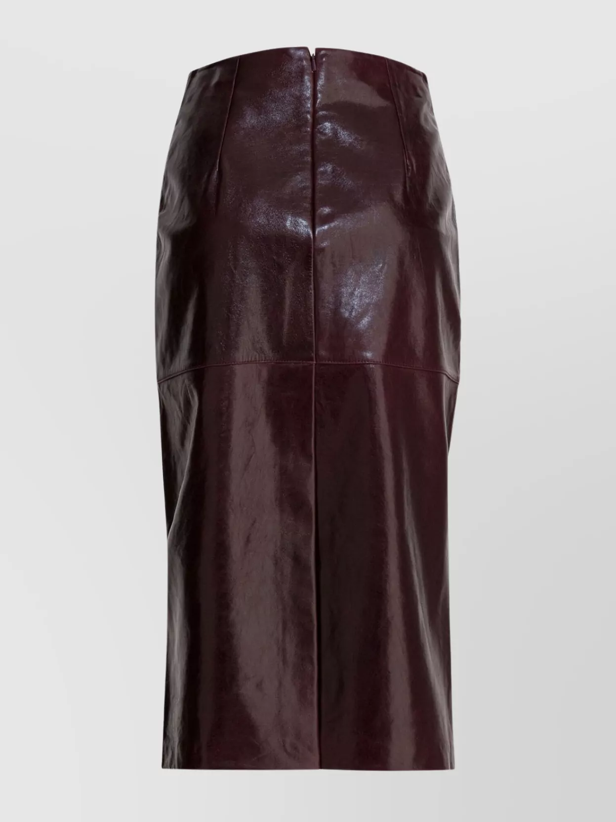 Sportmax Glossy Leather Midi Length Skirt In Brown
