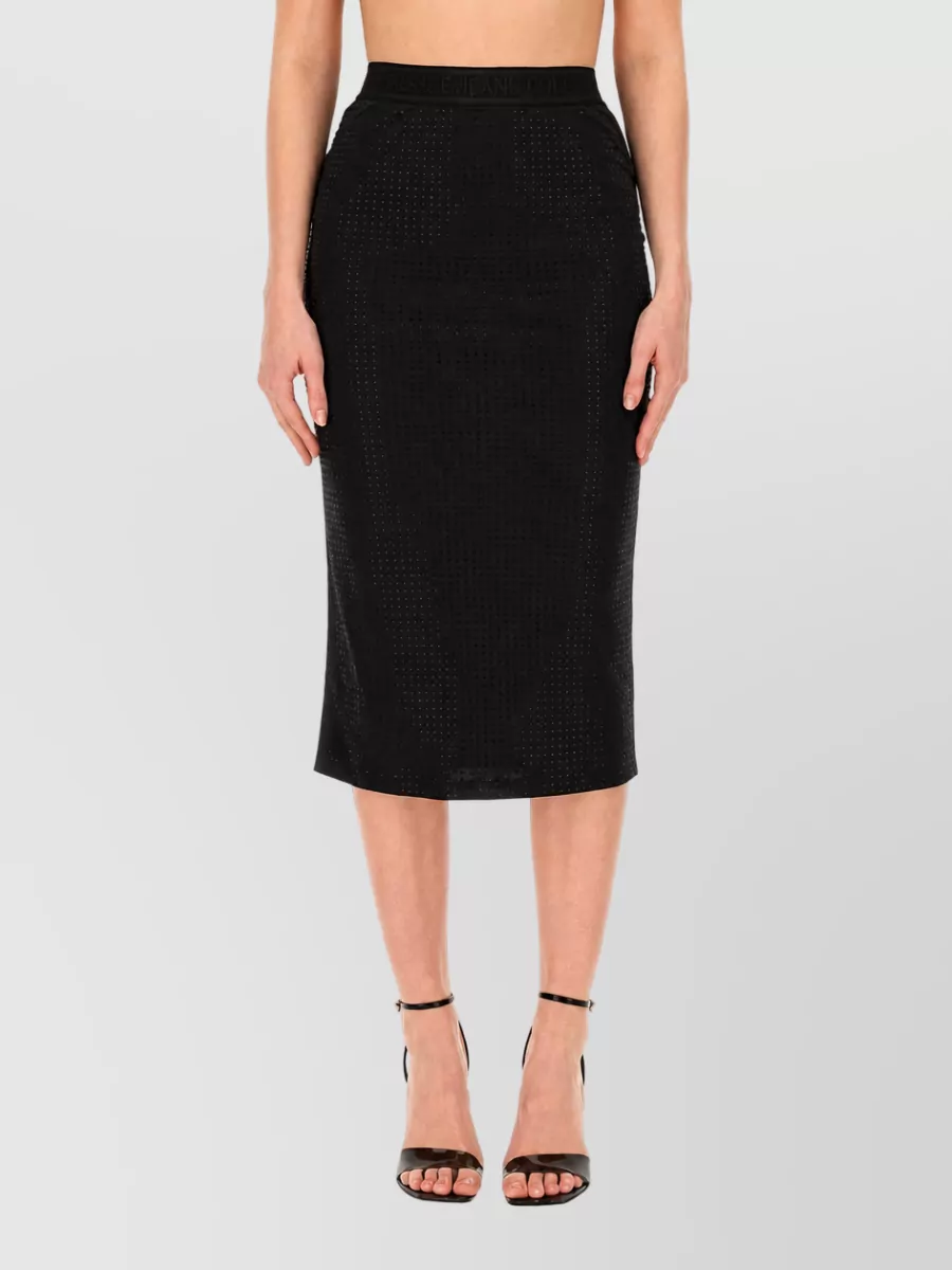 Versace Jeans Couture Crystal-Embellished Pencil Skirt