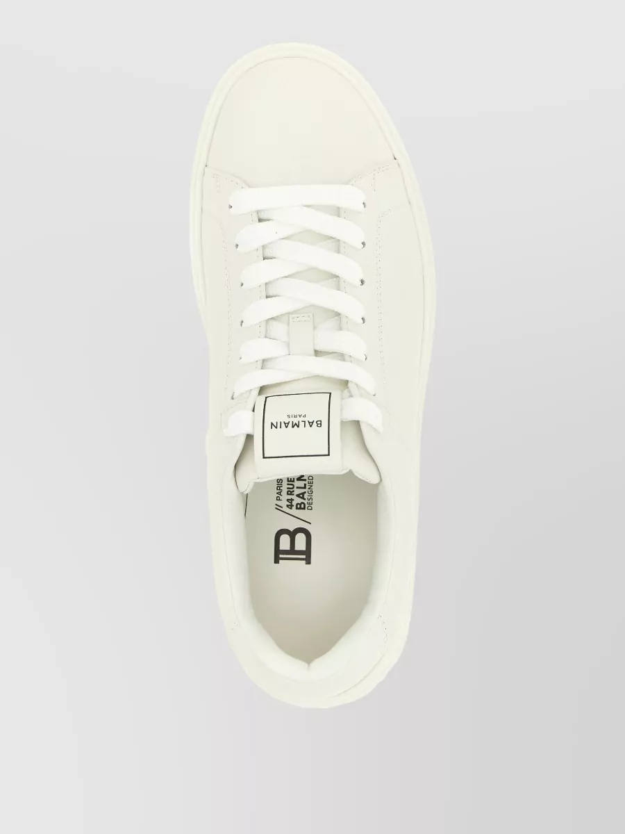 Balmain Court Sneaker Low Top Round Toe Rubber In Animal Print