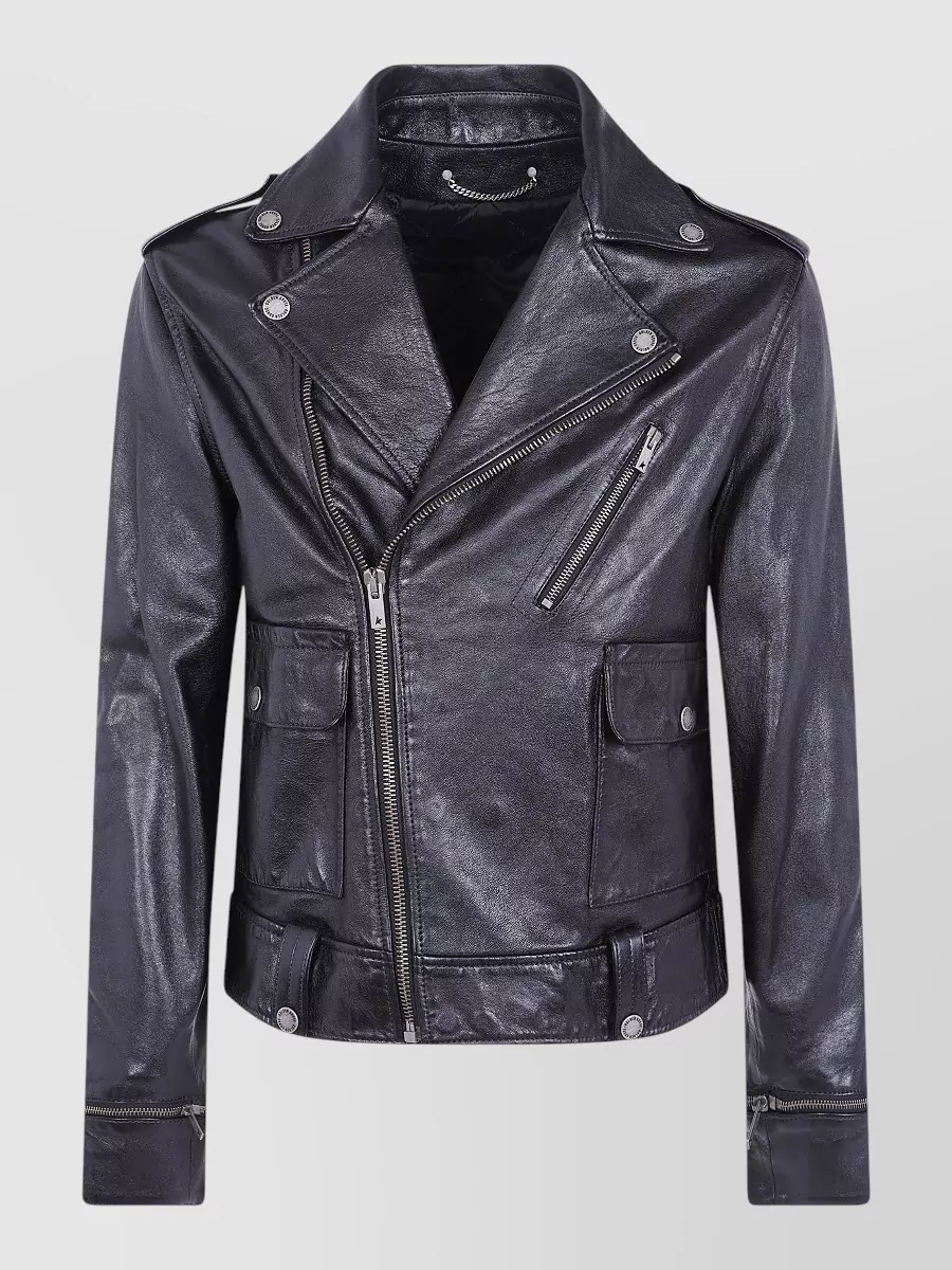 Golden Goose leather biker jacket