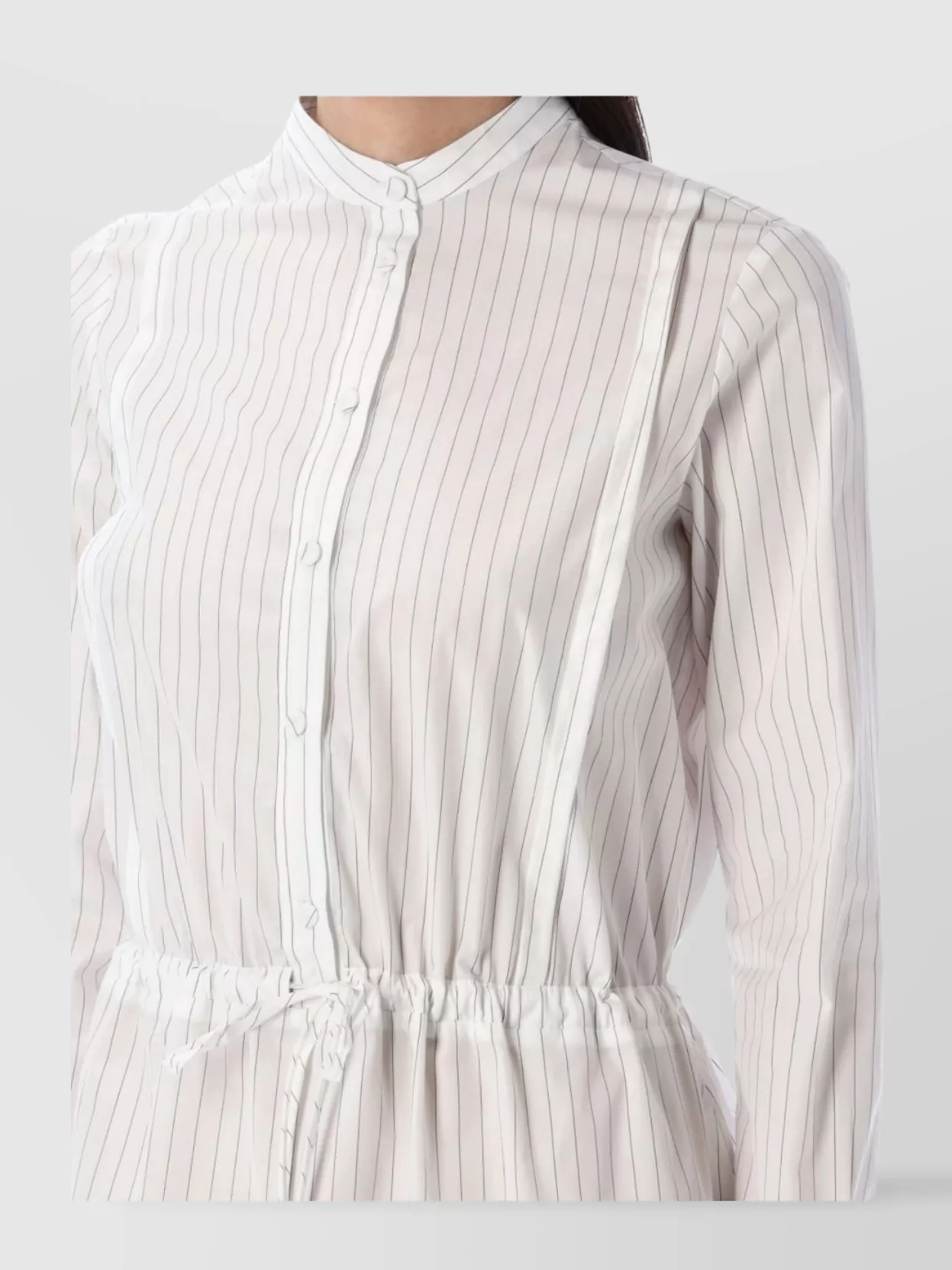 Shop Fabiana Filippi Waist-cinched Cotton Poplin Dress With Diamond Thread