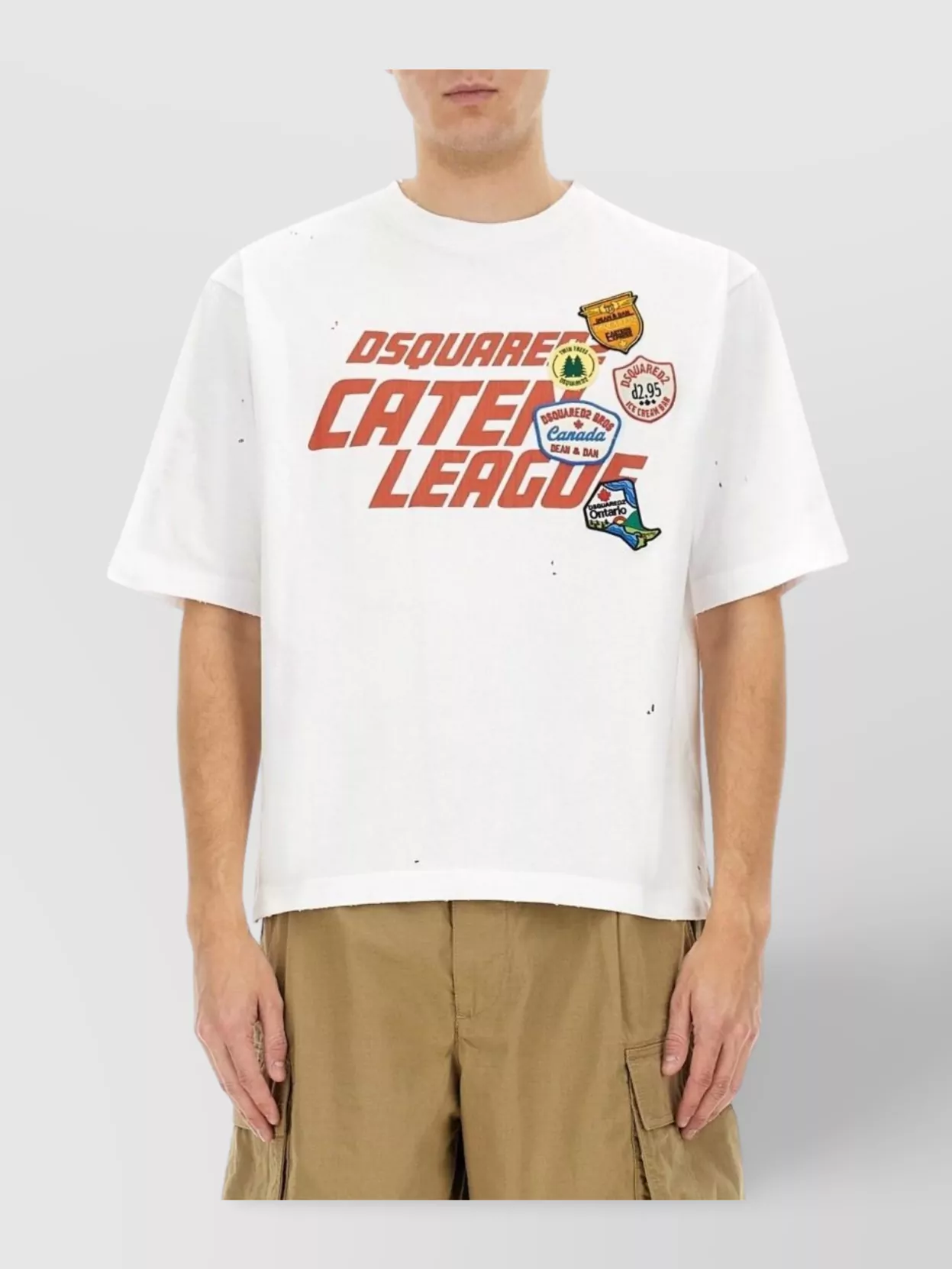 Dsquared2 Graphic Crew Neck T-shirt With Patch And Short Sleeves