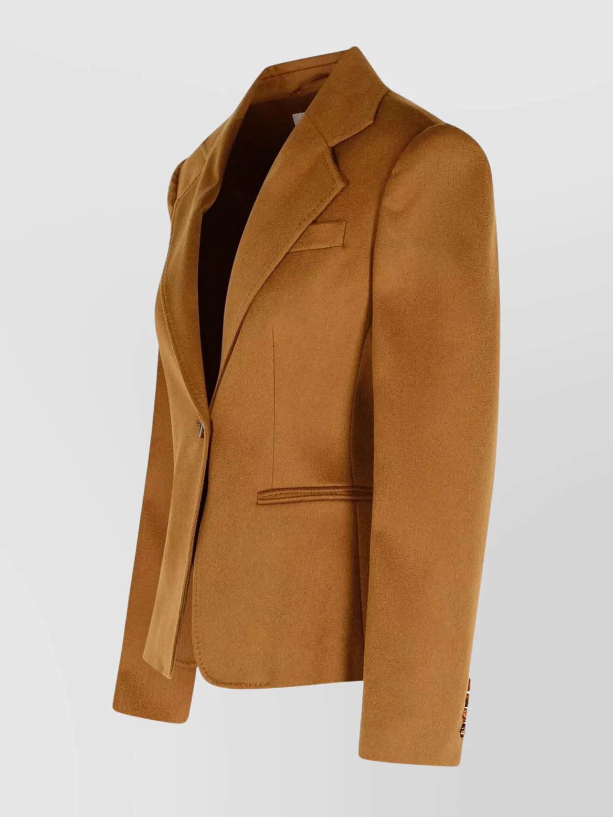 Max Mara Glenn Short Jacket In Camel Leather Drap In Gold
