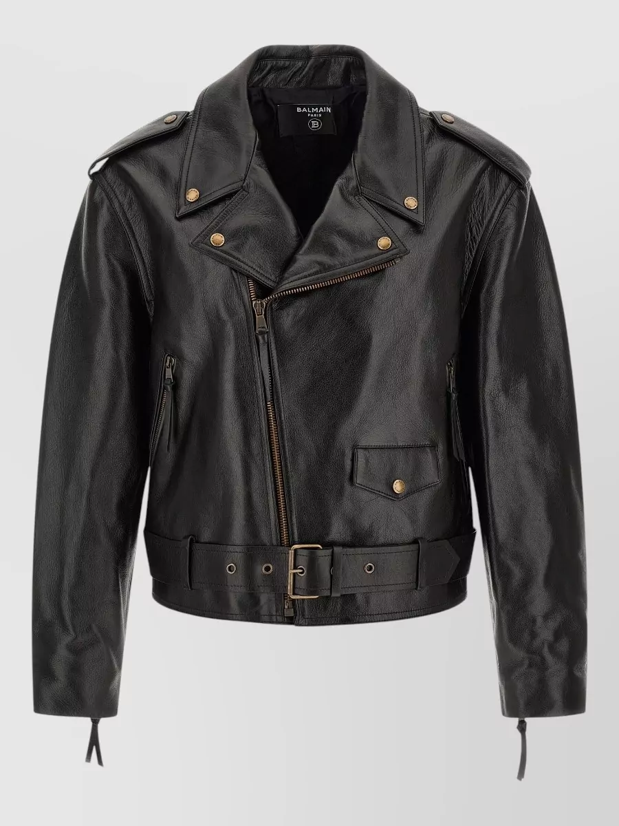 Balmain leather biker jacket