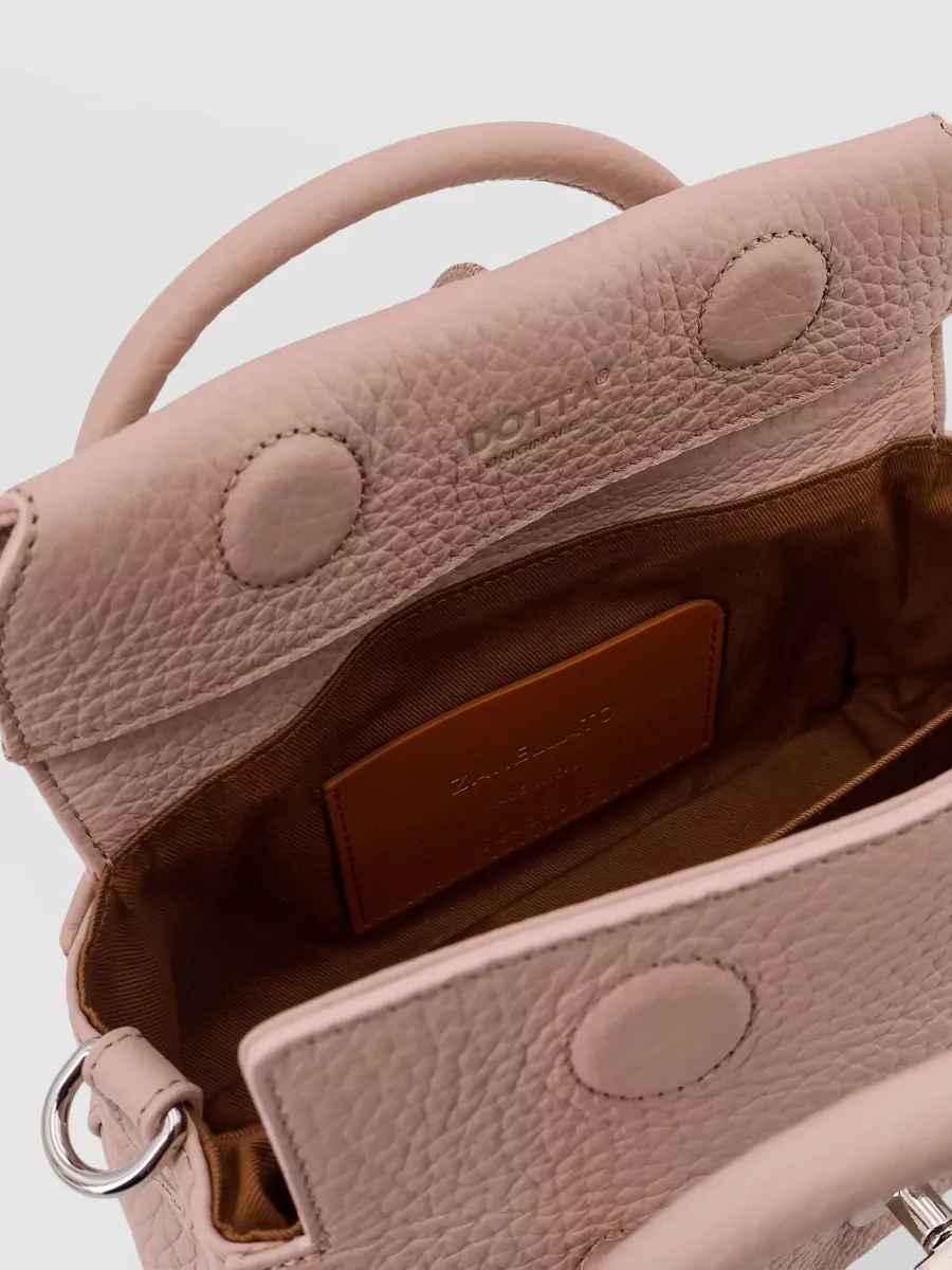 Zanellato Shoulder Bag Textured Leather Top Handle Strap