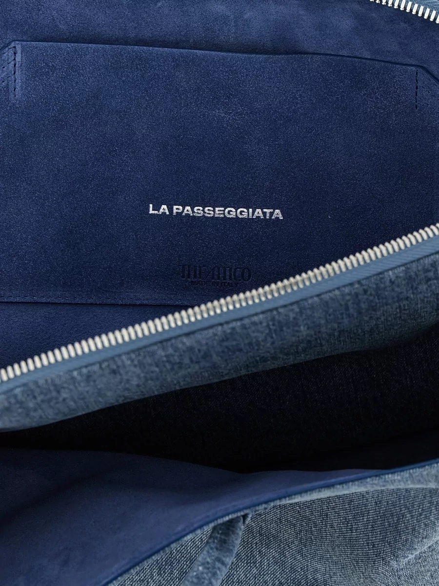 The Attico Medium Denim Asymmetric Tote Bag