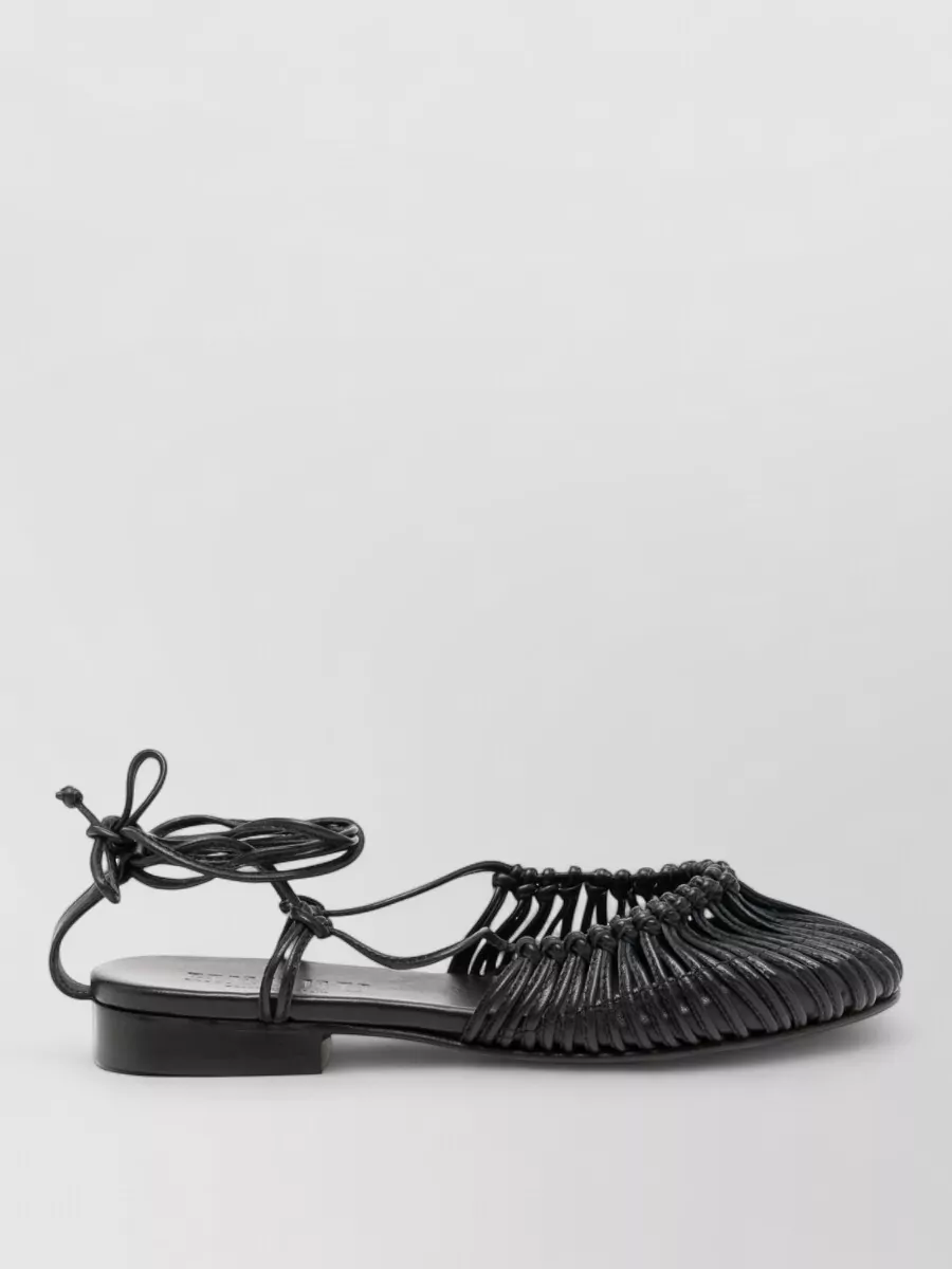 Hereu Leather Knotted Ballerina Shoes